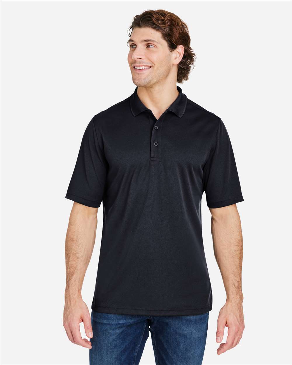 CORE 365 Market Snag Protect Mesh Polo in Black